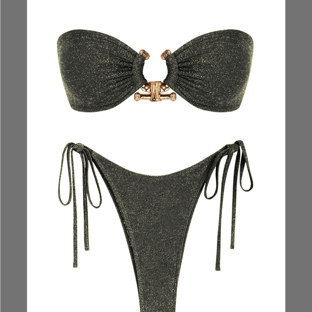 Elegant Black Glitter Bikini Set